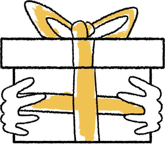 illustration of a gift wrapped present