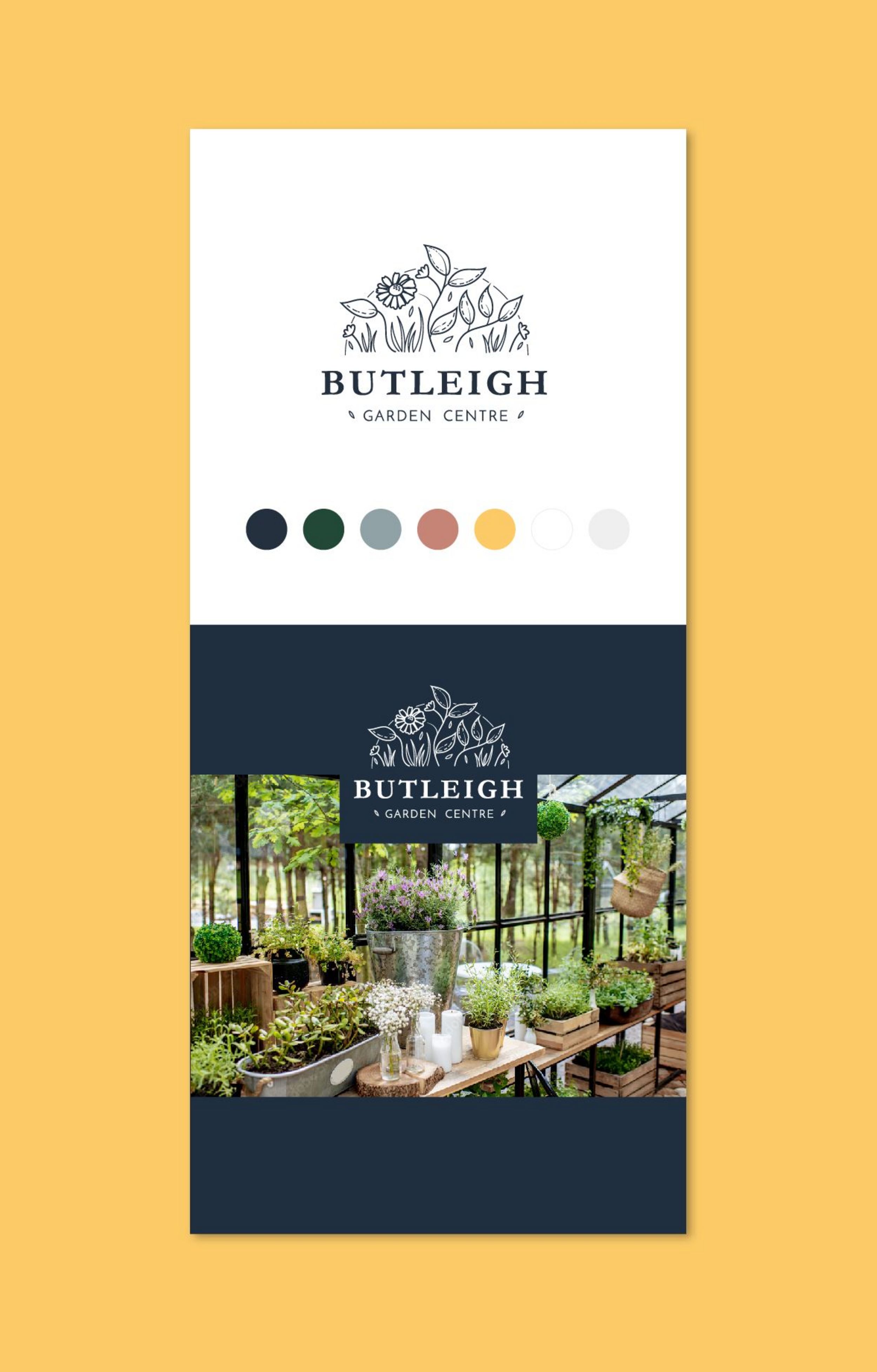 Logo, colour palette and imagery branding swatch