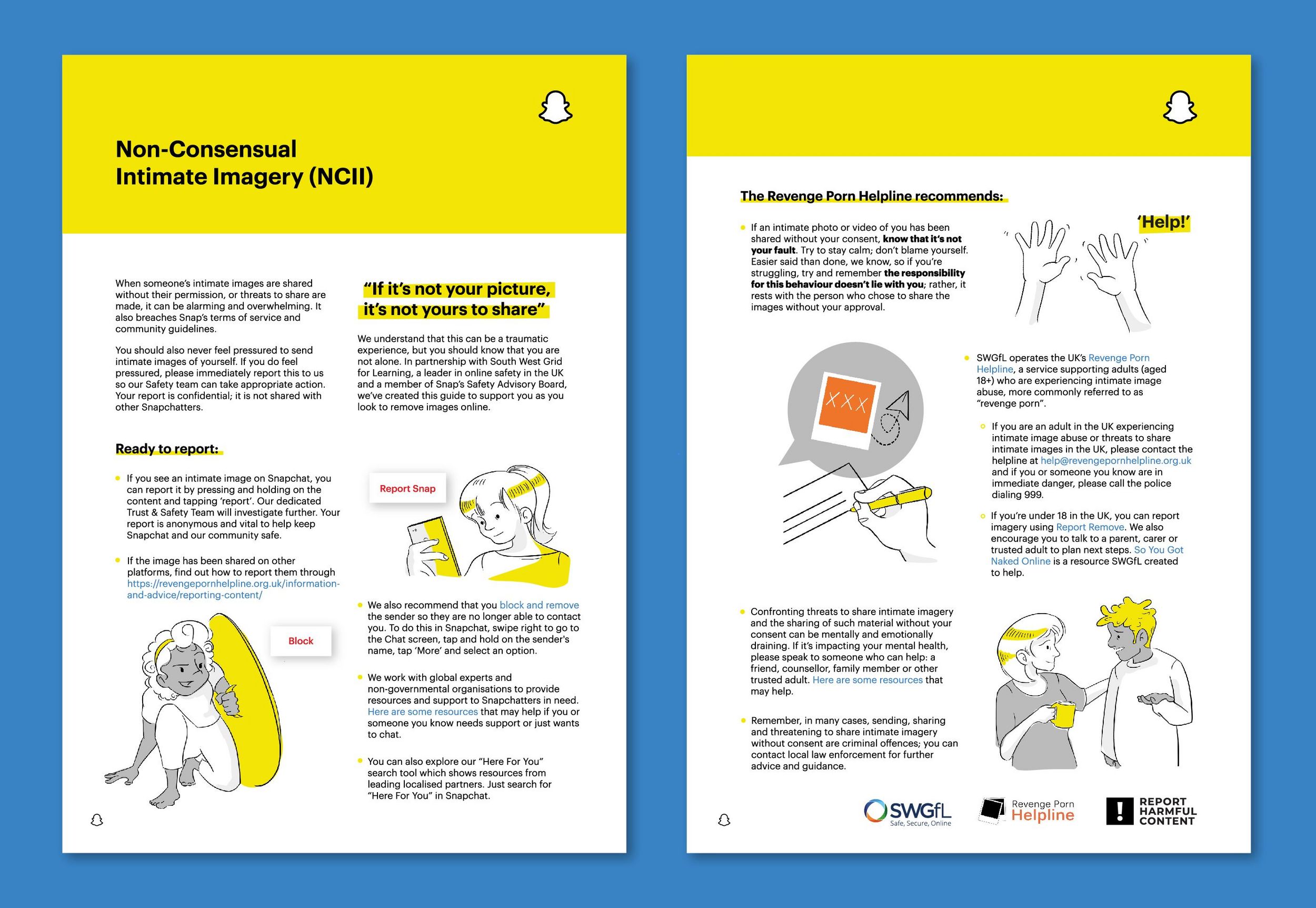 Text and graphic guidelines created for Snapchat