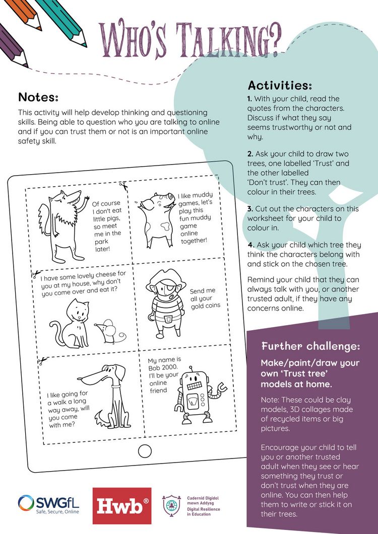 Design for a children's activity sheet