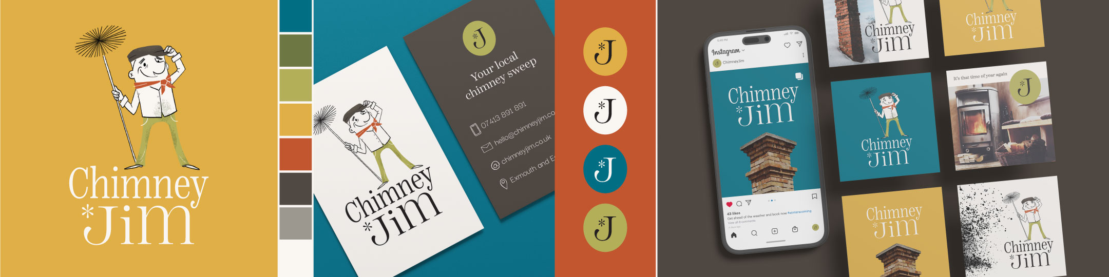 Chimney Jim branding designs